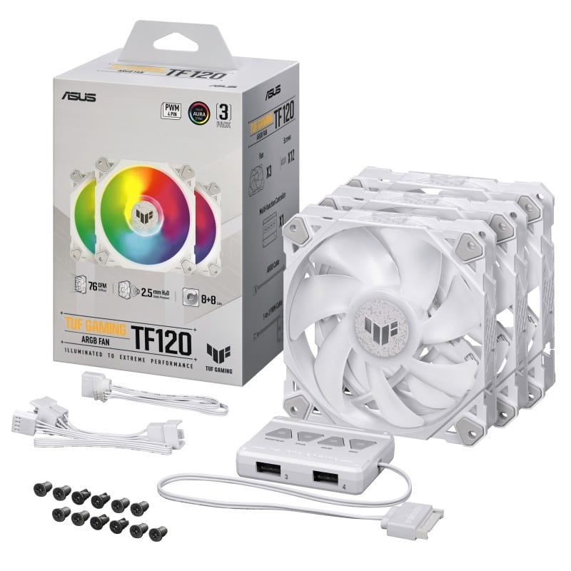 Вентилятор ASUS TUF Gaming TF120 ARGB 3IN1 White (90DA0033-B09030)