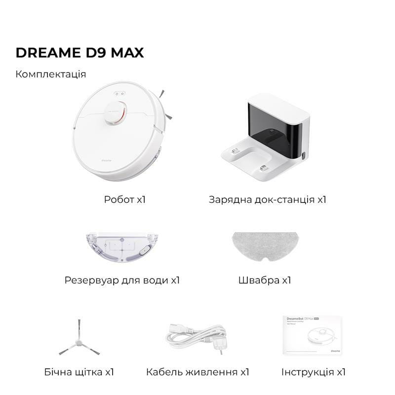 Робот-пилосос Dreame D9 Max White (RLD33GA)