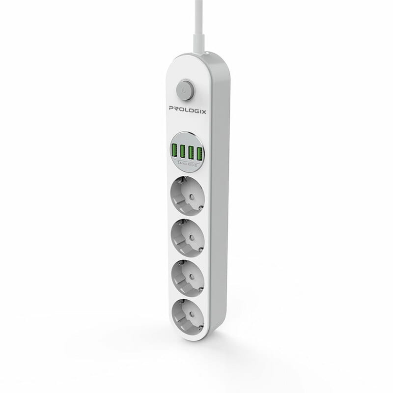 Фильтр питания ProLogix Premium (PR-SE4432W) 4 розетки, 4 USB, 2 м, белый