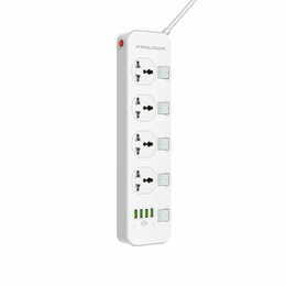 Фильтр питания ProLogix Premium (PR-SC4408W) 4 розетки, 4 USB, 2 м, с выключателями, белый