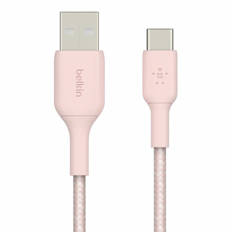 Кабель Belkin Braided+Strap USB - USB-C, 1.5 м Pink (F2CU075-05-C00)_OEM
