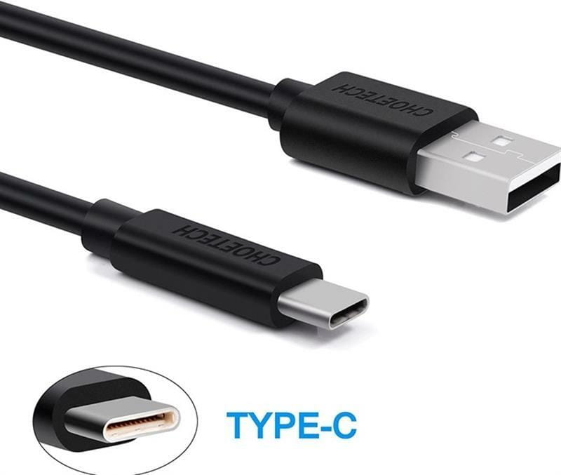 Кабель Choetech USB - USB Type-C (M/M), 2 м, Black (AC0003)