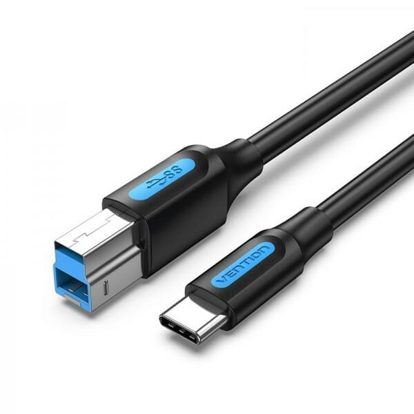 Кабель для принтера Vention USB Type-C - USB Type-B (M/M), 0.25 м, Black (CQVBC)