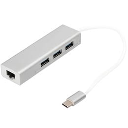 Концентратор USB-C Digitus, 3хUSB 3.0 + Gigabit Ethernet (DA-70255)