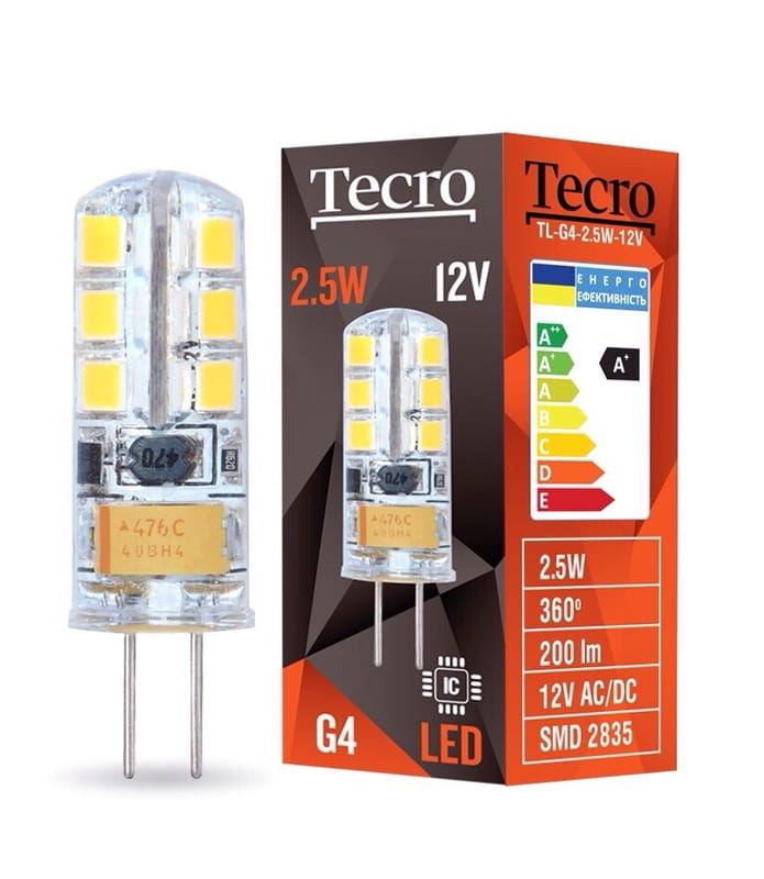 Лампа светодиодная Tecro 2.5W G4 2700K (TL-G4-2.5W-12V)