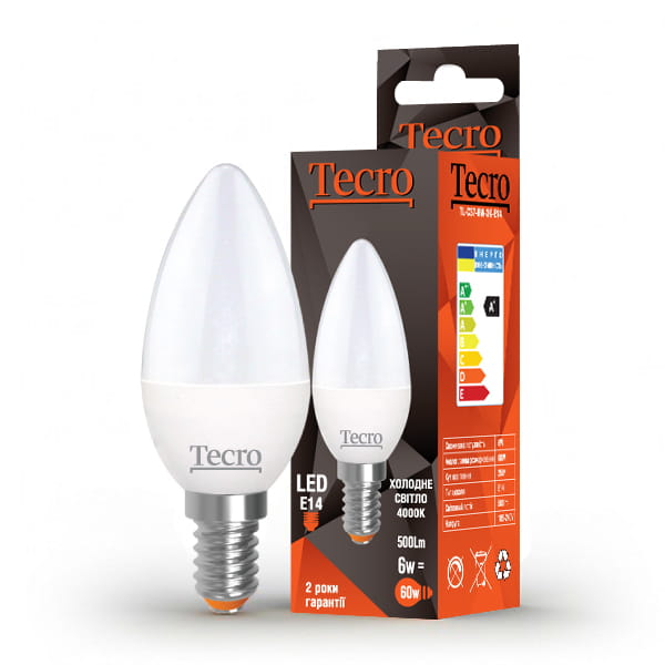 Лампа светодиодная Tecro 6W E14 4000K (TL-C37-6W-4K-E14)
