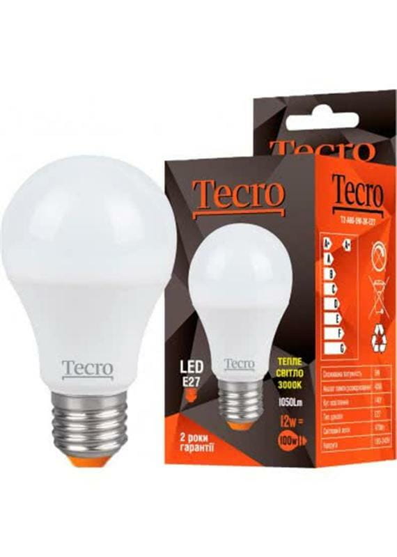 Лампа светодиодная Tecro 12W E27 3000K (TL-A60-12W-3K-E27)