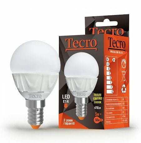 Лампа светодиодная Tecro 5W E14 3000K (PRO-G45-5W-3K-E14)