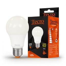 Лампа светодиодная Tecro 5W E27 3000K (T-A60-5W-3K-E27)