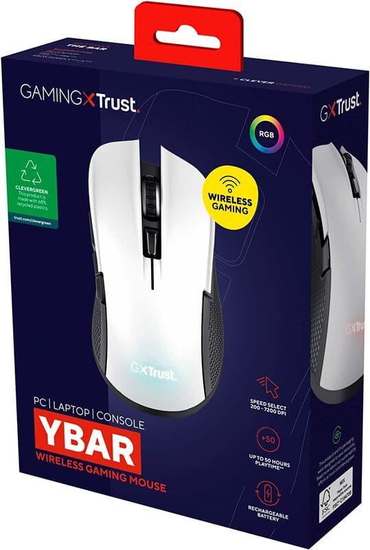 Мышь беспроводная Trust GXT 923 Ybar WL White (24889)