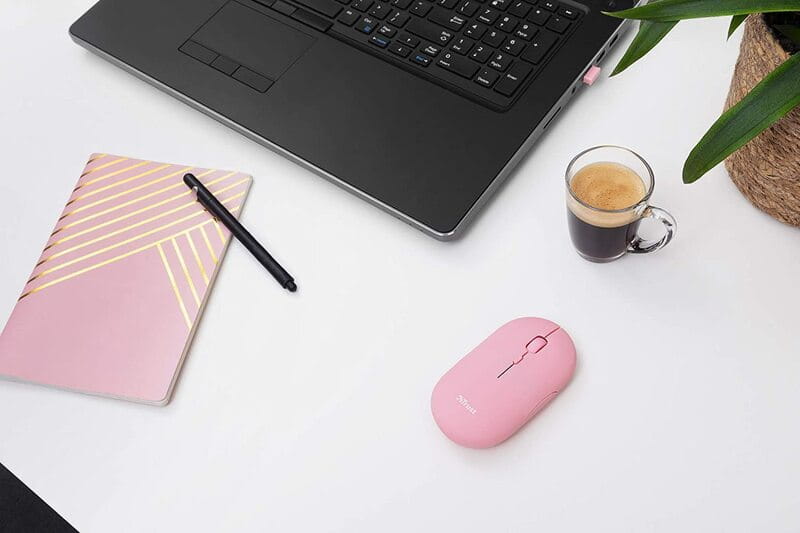 Мышь беспроводная Trust Puck Rechargeable Ultra-Thin BT WL Silent Pink (24125)
