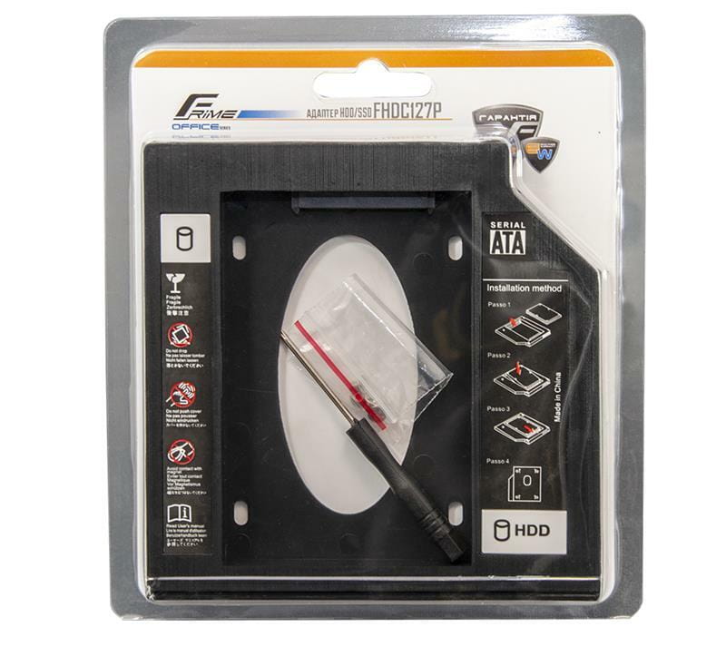 Переходник Frime для установки 2.5" SSD/HDD в отсек привода 12.7мм Black (FHDC127P)