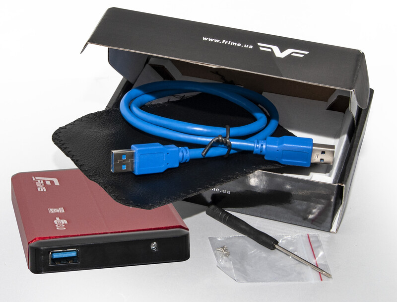 Внешний карман Frime SATA HDD/SSD 2.5", USB 3.0, Metal, Red (FHE23.25U30)