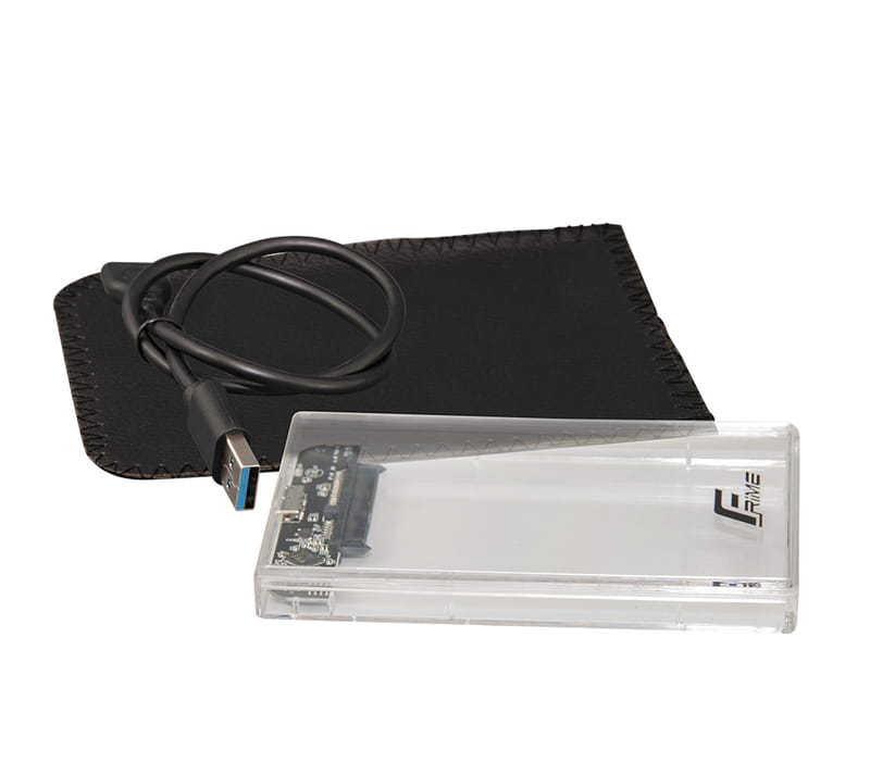 Внешний карман Frime SATA HDD/SSD 2.5", USB 3.0, Plastic, Clear (FHE80.25U30)