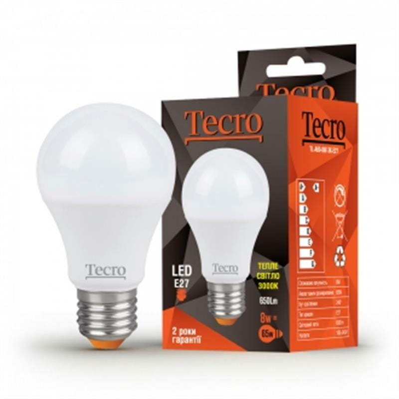 Лампа светодиодная Tecro 8W E27 3000K (TL-A60-8W-3K-E27)