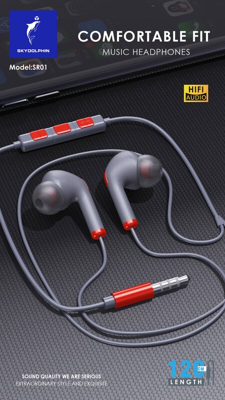 Гарнитура SkyDolphin SR01 with mic Red (HF-000475)
