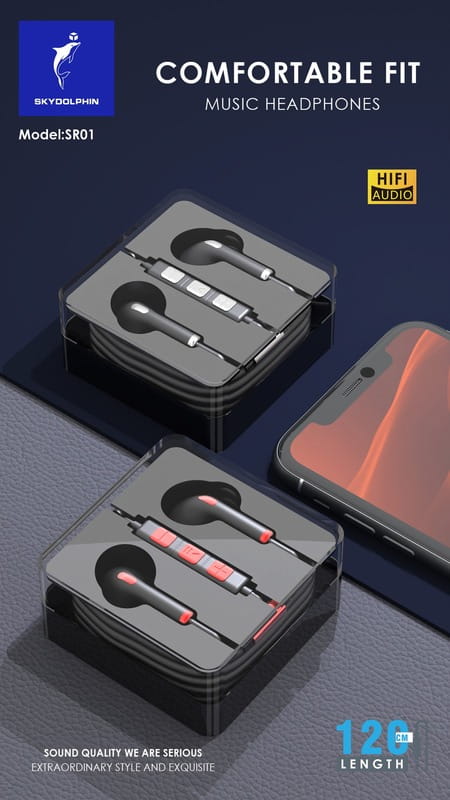 Гарнитура SkyDolphin SR01 with mic Silver (HF-000476)