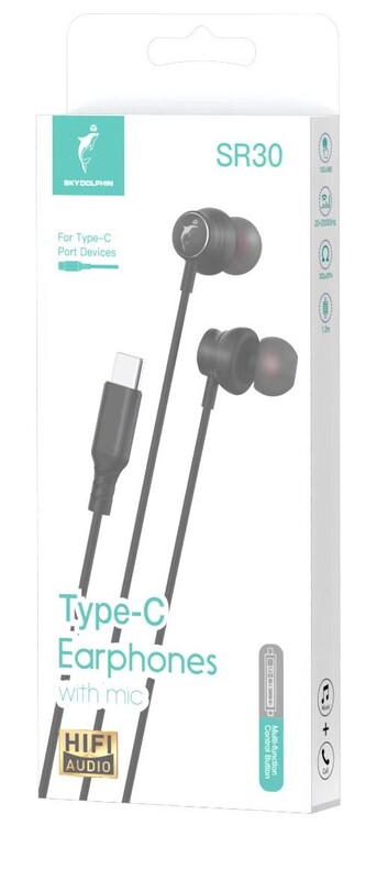 Гарнитура SkyDolphin SR30 with mic for Type-C DAC Black (HF-000485)