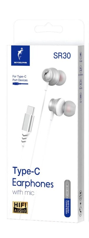 Гарнитура SkyDolphin SR30 with mic for Type-C DAC White (HF-000486)