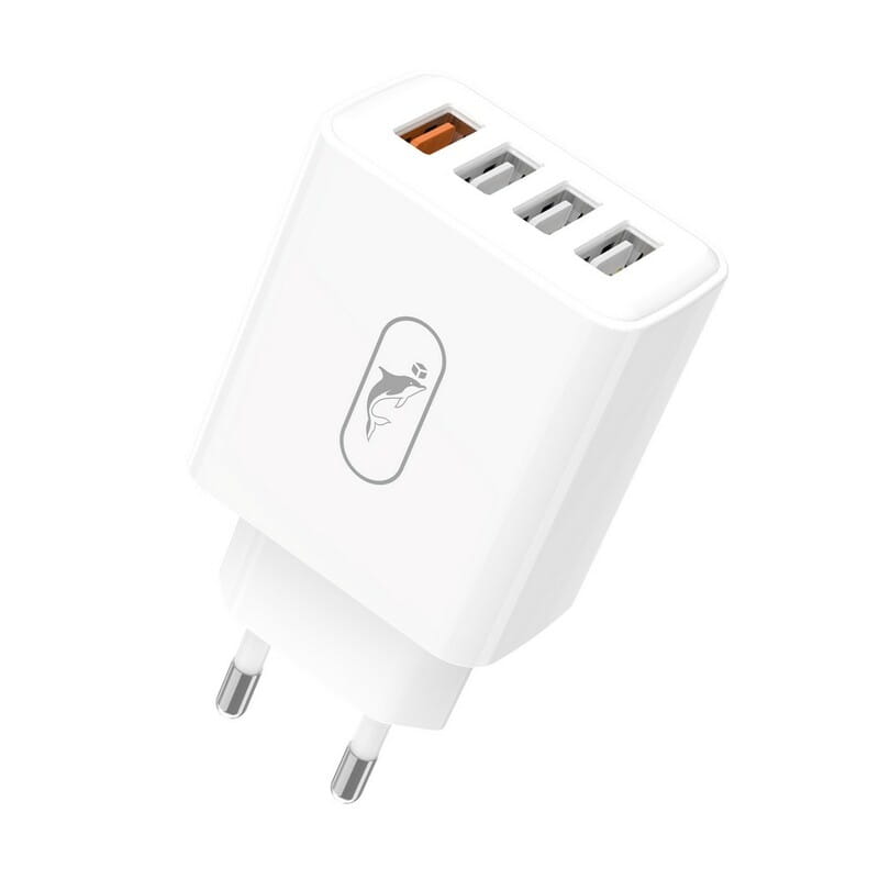 Сетевое зарядное устройство SkyDolphin SC40 (4USBx2.4A) White (MZP-000186)