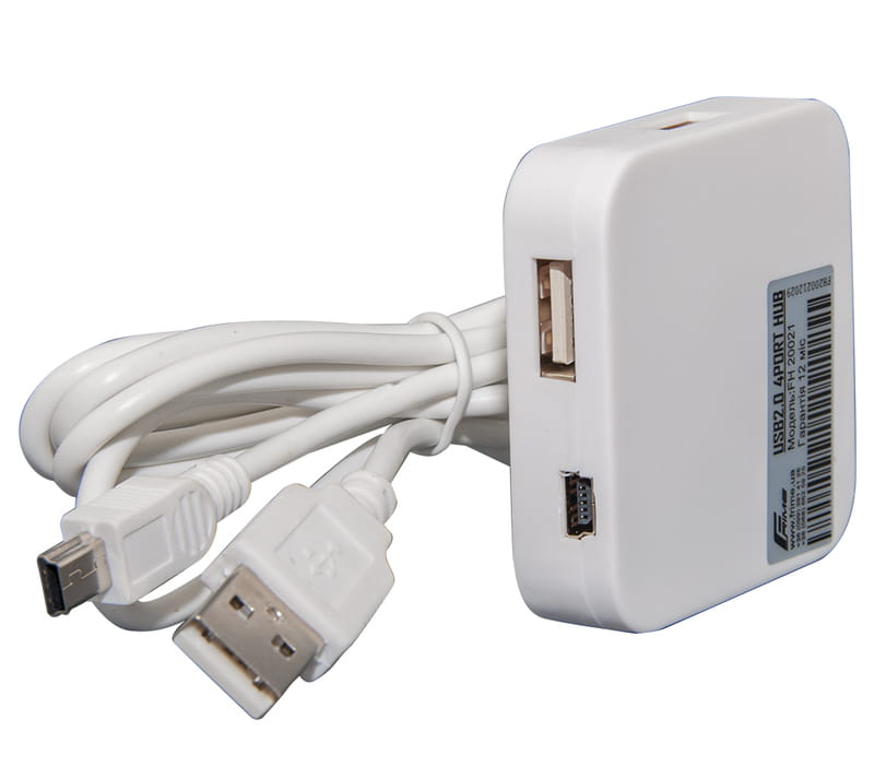 Концентратор USB 2.0 Frime 4хUSB2.0 White (FH-20021)
