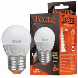 Лампа светодиодная Tecro 5W E27 3000K (PRO-G45-5W-3K-E27)