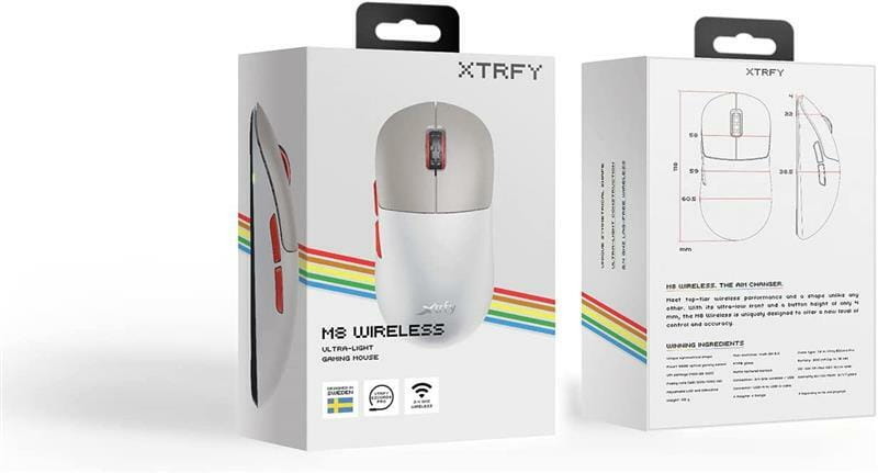 Миша бездротова Xtrfy M8 Wireless Retro (M8W-RGB-RETRO)