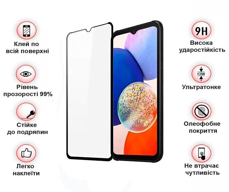 Защитное стекло BeCover для Samsung Galaxy A14 SM-A145/A14 5G SM-A146 Black (708953)