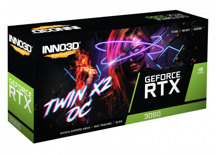 Видеокарта GF RTX 3060 12GB GDDR6 Twin X2 OC Inno3D (N30602-12D6X-11902120H)