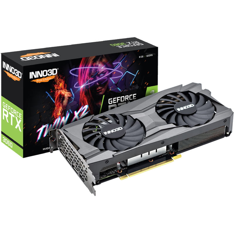 Відеокарта GF RTX 3060 8GB GDDR6 Twin X2 OC Inno3D (N30602-08D6X-11902130)