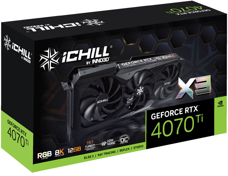 Відеокарта GF RTX 4070 Ti 12GB GDDR6X iChill X3 Inno3D (C407T3-126XX-186148H)