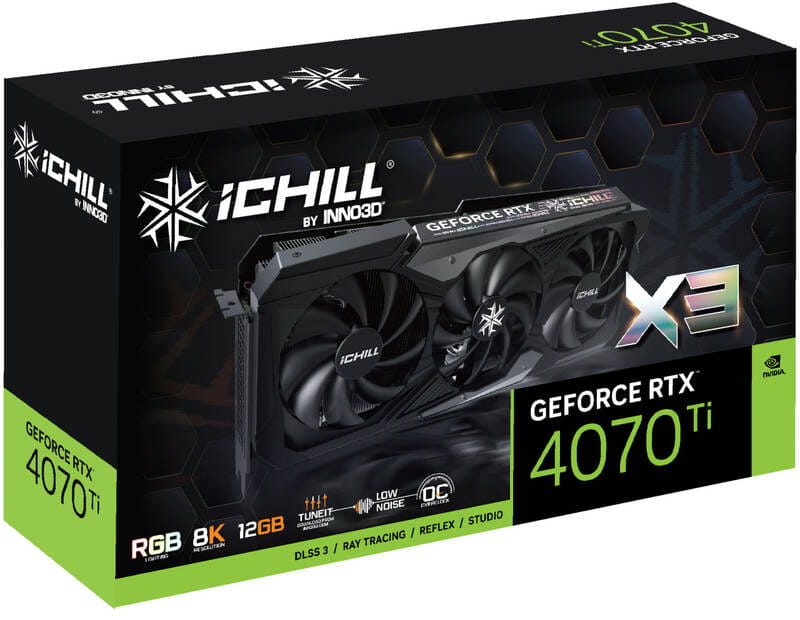 Відеокарта GF RTX 4070 Ti 12GB GDDR6X iChill X3 Inno3D (C407T3-126XX-186148H)