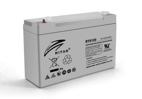Фото - Батарея для ДБЖ RITAR Акумуляторна батарея  6V 12AH Gray Case  AGM RT6120A/0 (RT6120A/02969)