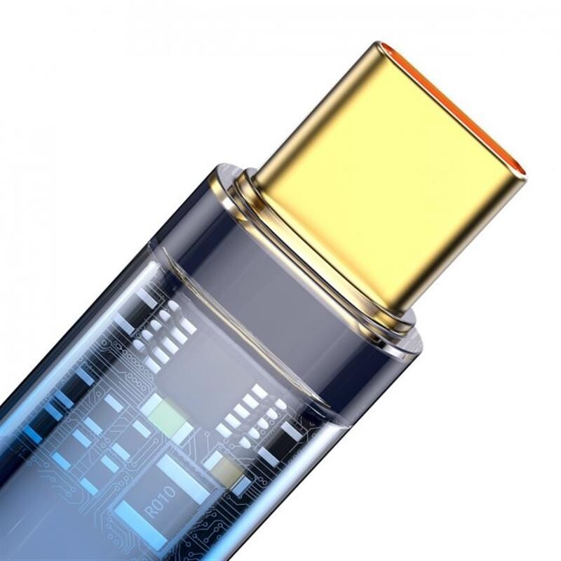 Кабель Baseus Explorer USB - USB Type-C (M/M), 5 A, 100 W, 2 м Blue (CATS000303)