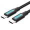 Фото - Кабель Vention USB Type-C - USB Type-C (M/M), TPE Round PD 60W, 3 A, 1.5 м, Black (COSBG) | click.ua