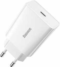 Мережевий зарядний пристрій Baseus (1USB-C 3A) 20W White (CCFS-SN02)