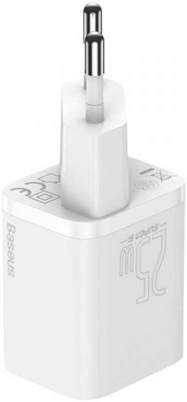 Сетевое зарядное устройство Baseus Super Si Quick Charger 1C (1USB-C) 25W White (CCSP020102)