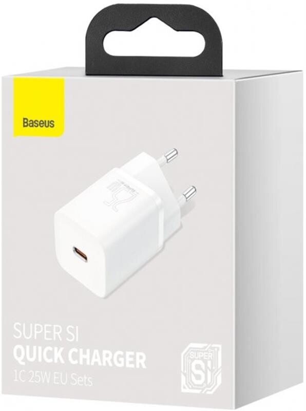 Сетевое зарядное устройство Baseus Super Si Quick Charger 1C (1USB-C) 25W White (CCSP020102)