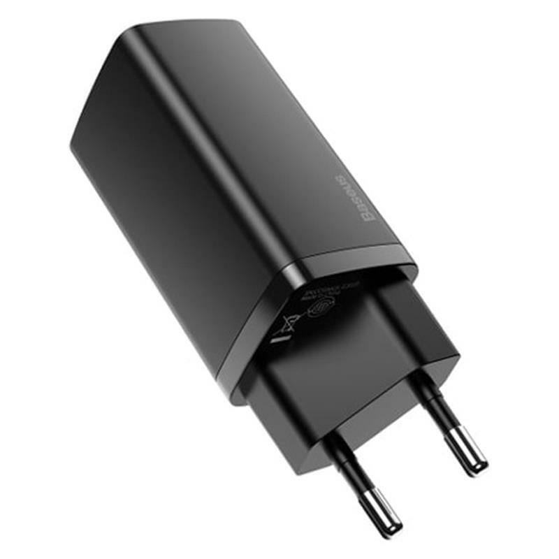 Мережевий зарядний пристрій Baseus GaN2 Lite Quick Charger (1USB, 1Type-C) QC/PD, 5A, 65W Black (CCGAN2L-B01)