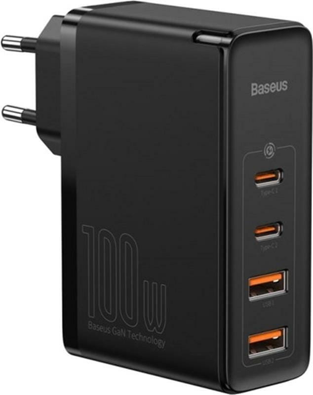 Сетевое зарядное устройство Baseus GaN2 Pro Quick Charger 2C+2U (2xUSB-C+2xUSB-A) 100W Black (CCGAN2P-L01)