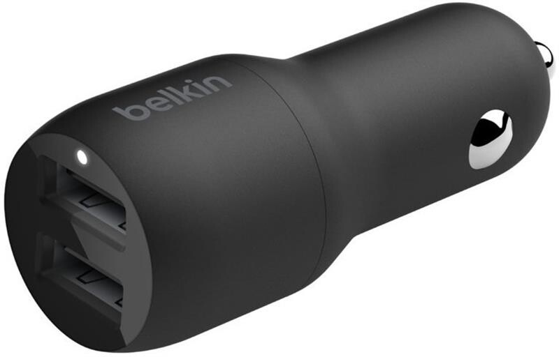 Автомобильное зарядное устройство Belkin Car Charger Dual USB 24W + Lightning 1 м Black (CCD001BT1MBK)