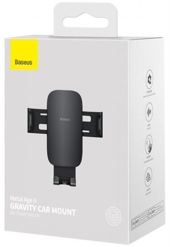 Тримач автомобільний Baseus Gravity Metal Age2 Black (SUJS000001)