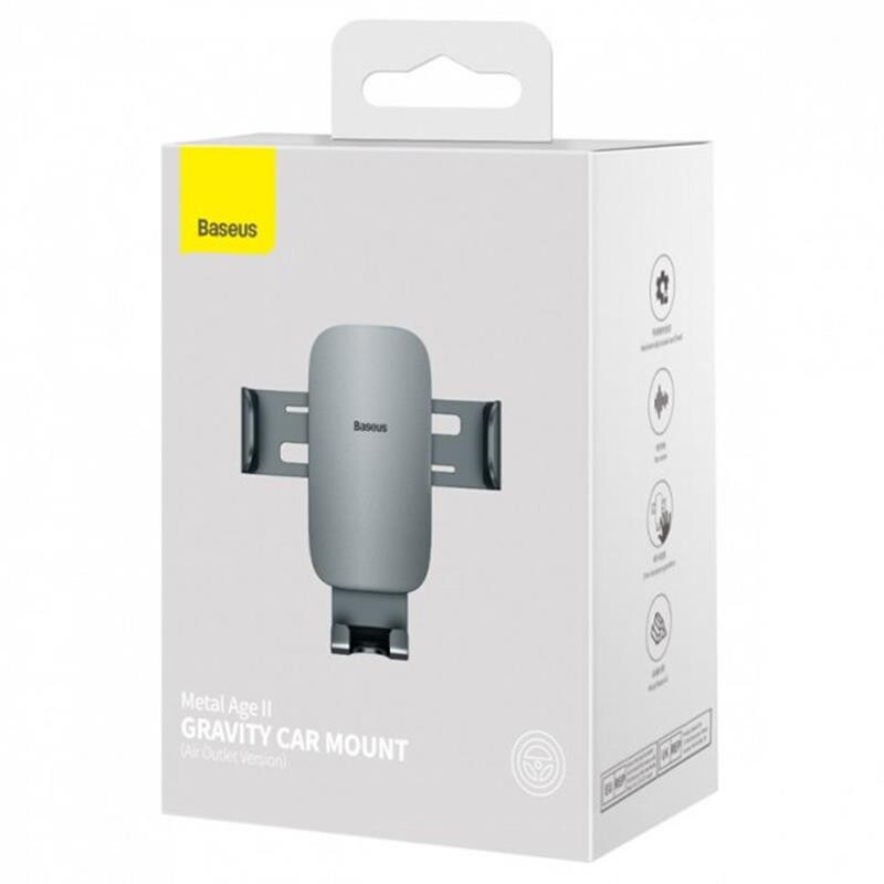 Держатель автомобильный Baseus Gravity Metal Age2 Grey (SUJS000013)