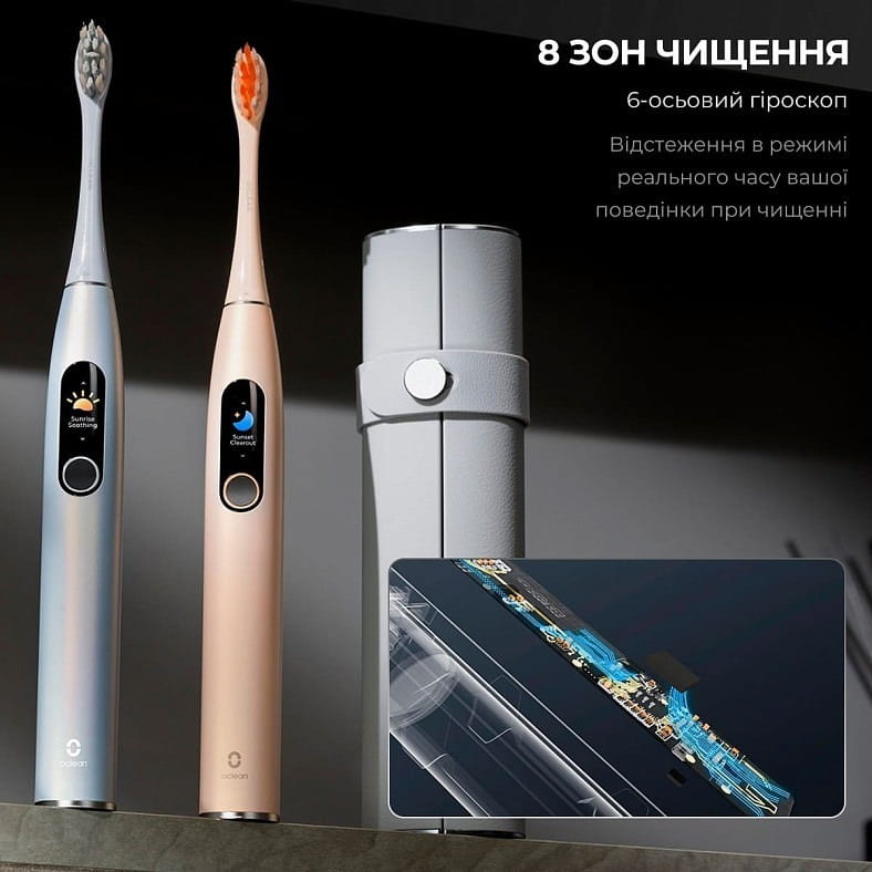 Розумна зубна електрощітка Oclean X Pro Digital Set Electric Toothbrush Champagne Gold (6970810552577)