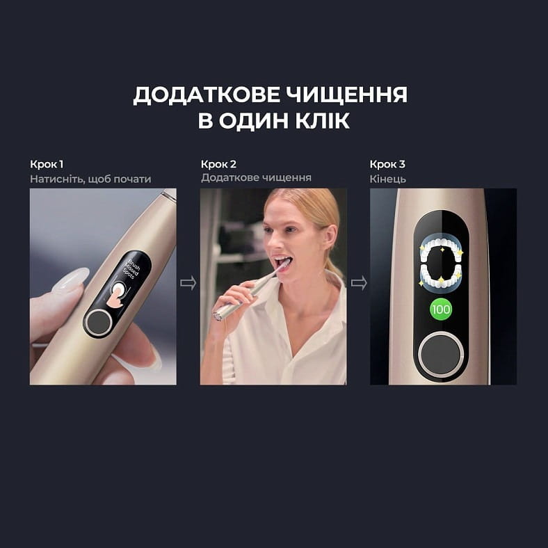 Розумна зубна електрощітка Oclean X Pro Digital Set Electric Toothbrush Champagne Gold (6970810552577)