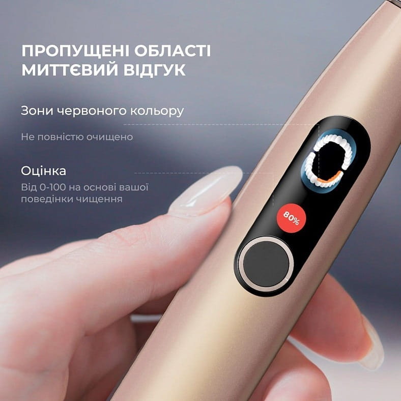 Розумна зубна електрощітка Oclean X Pro Digital Set Electric Toothbrush Champagne Gold (6970810552577)