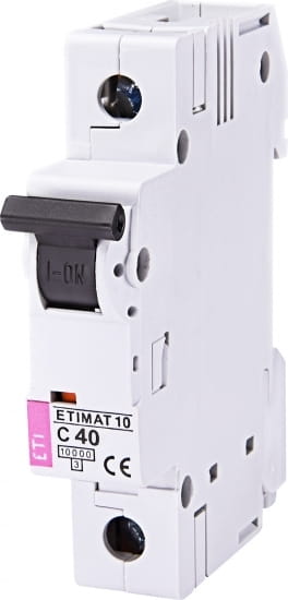 Вимикач автоматичний ETI ETIMAT 10 1p C 40А (10 kA) (2131720)