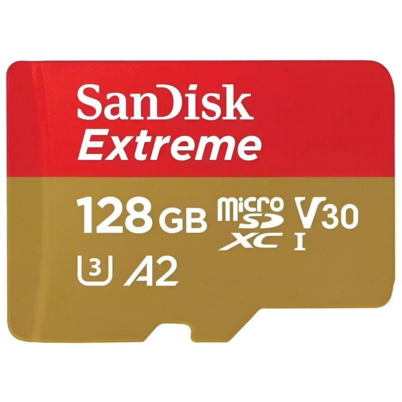Карта пам`ятi MicroSDXC 128GB C10 UHS-I SanDisk Extreme V30 U3 R190/W90MB/s + SD (SDSQXAA-128G-GN6MA)